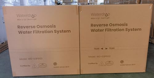 Waterdrop G3P600 Reverse Osmosis Water Filter, 600 GPD, Water Softener, Reduce TDS, Reduce Scale, Enhance the Flavor of Coffee and Tea, 2:1 Pure to Drain, Smart LED Faucet