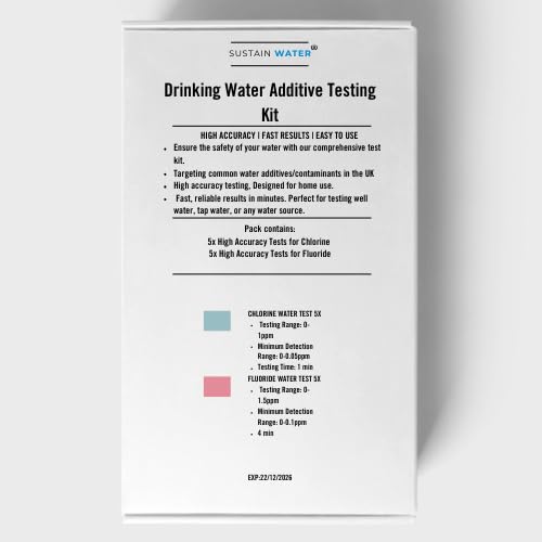 Drinking Water Test Kit for Fluoride, High Sensitivity Tap Water Testing Kit (Fluoride Test Kit)(5x Tests)