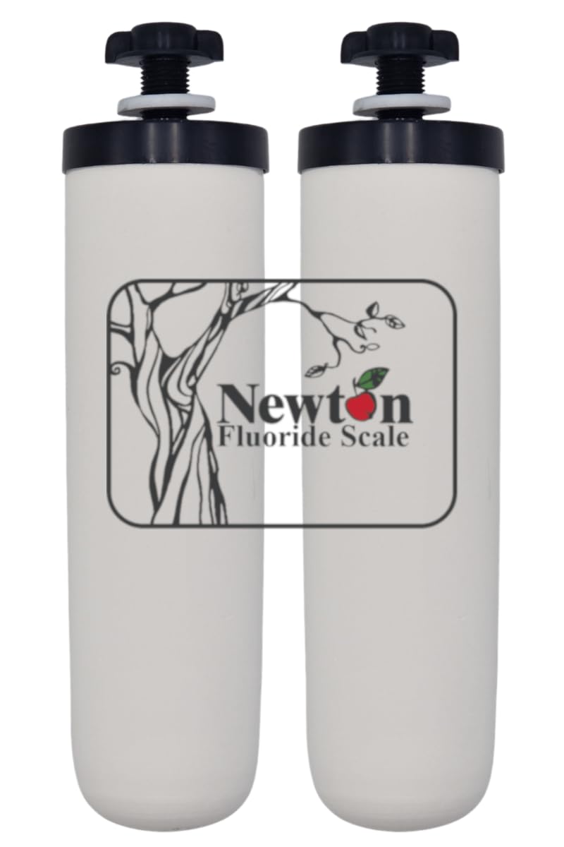 NEWTON Premium Gravity Water Filter System with Heavy Metal and Fluoride Removal | Reduces Limescale | 12L Capacity System with 2x Filter Candles, Stainless Steel Stand & Sight Glass Tap