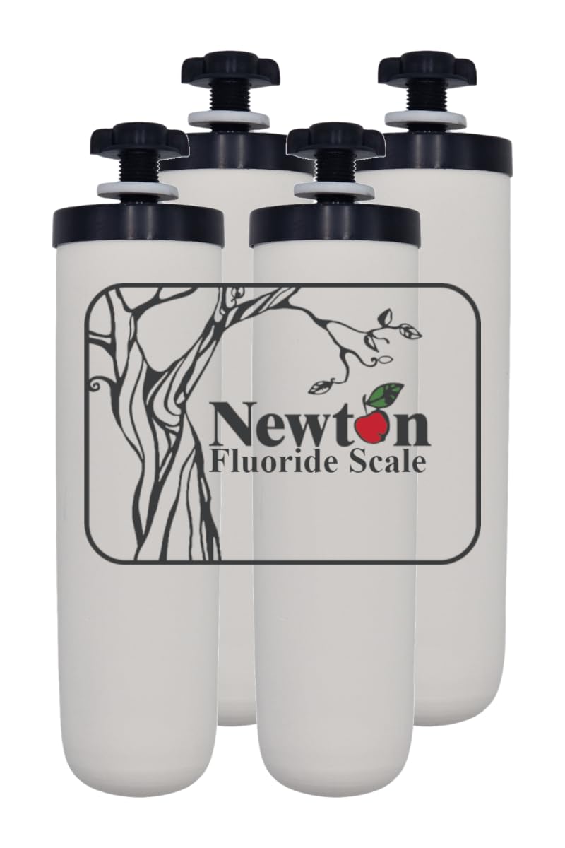 NEWTON Premium Gravity Water Filter System with Heavy Metal and Fluoride Removal | Reduces Limescale | 12L Capacity System with 2x Filter Candles, Stainless Steel Stand & Sight Glass Tap