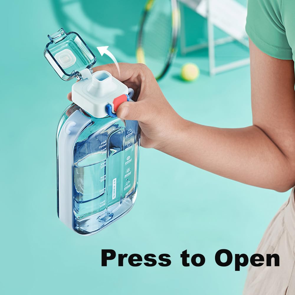 Sports Water Bottle 750ml, Leakproof Drinks Bottle, Gym Water Bottle, Waterbottle with Healthy Material for Travel Picnic Camping Hiking (Blue)