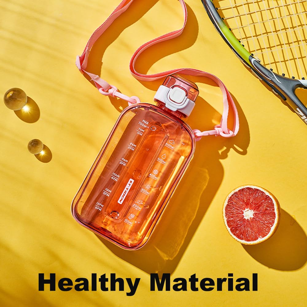 Sports Water Bottle 750ml, Leakproof Drinks Bottle, Gym Water Bottle, Waterbottle with Healthy Material for Travel Picnic Camping Hiking (Blue)