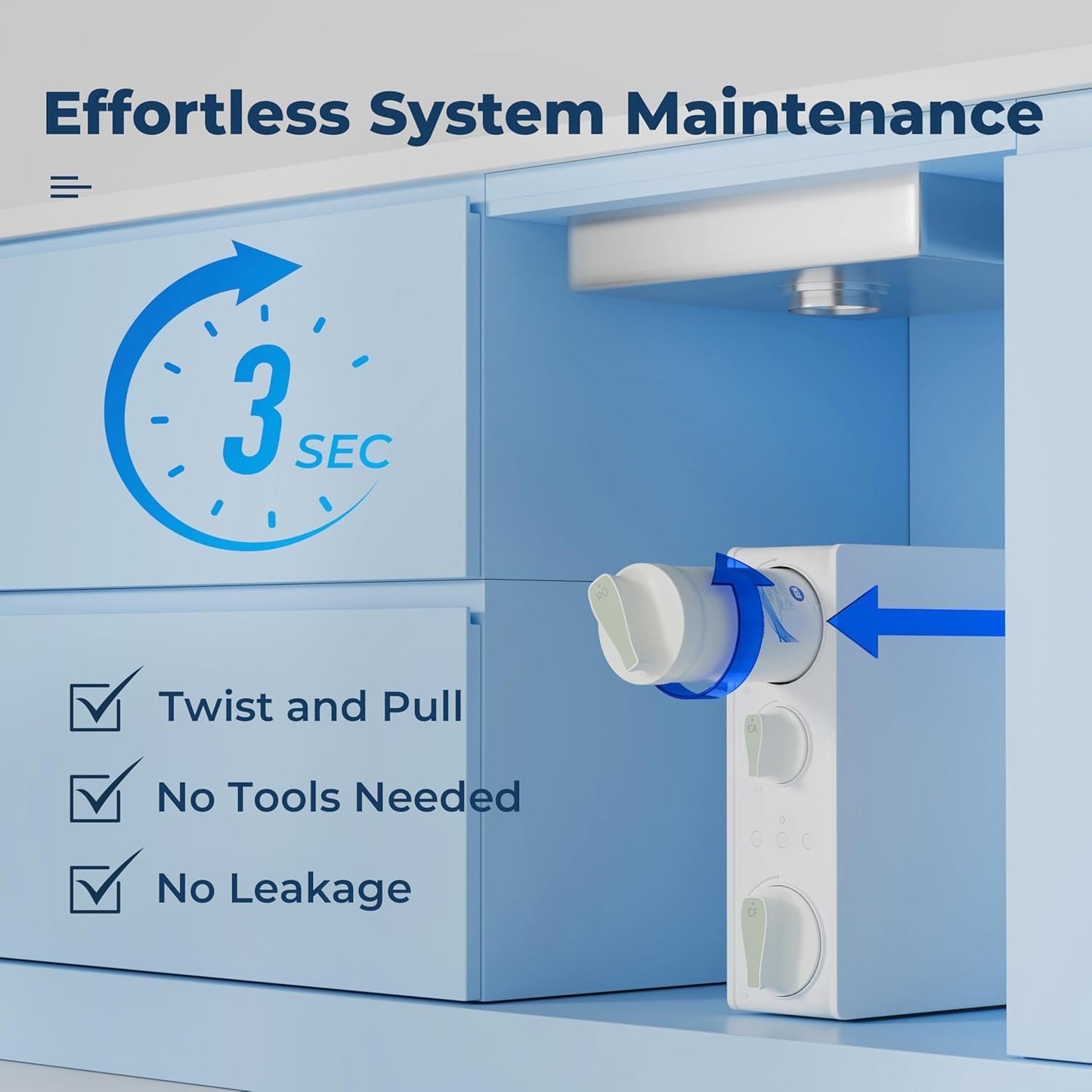 iSpring RO400 Reverse Osmosis System, Tankless Water Filtration System, 400 GPD Fast Flow Under Sink RO System with Brushed Nickel Faucet, 2.5:1 Pure to Drain Ratio, TDS Reduction, White