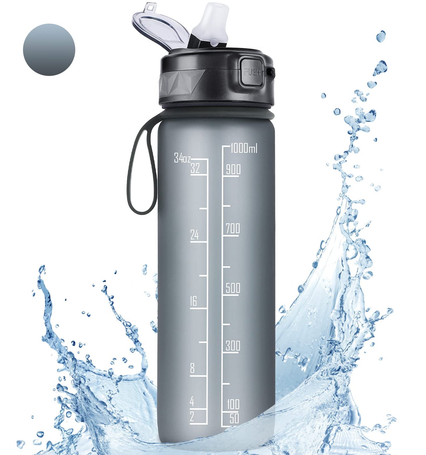 FULDENT Sports Water Bottle 1L Leakproof Design Water Bottle, BPA Free Tritan Plastic Drinking Bottle for Teenager, Adult, Sports, Hiking, Gym, Fitness, Outdoor, Cycling, School & Office