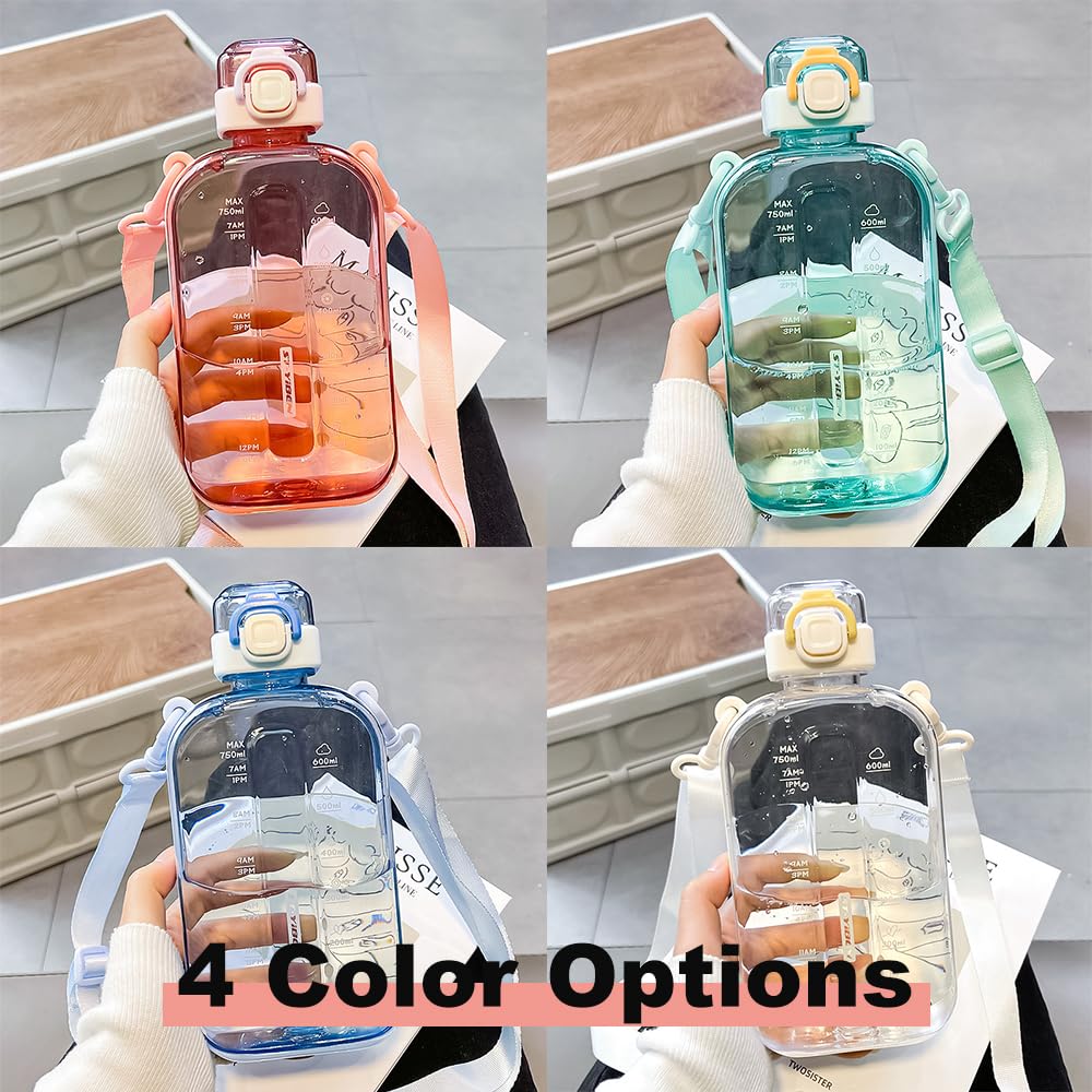 Sports Water Bottle 750ml, Leakproof Drinks Bottle, Gym Water Bottle, Waterbottle with Healthy Material for Travel Picnic Camping Hiking (Blue)