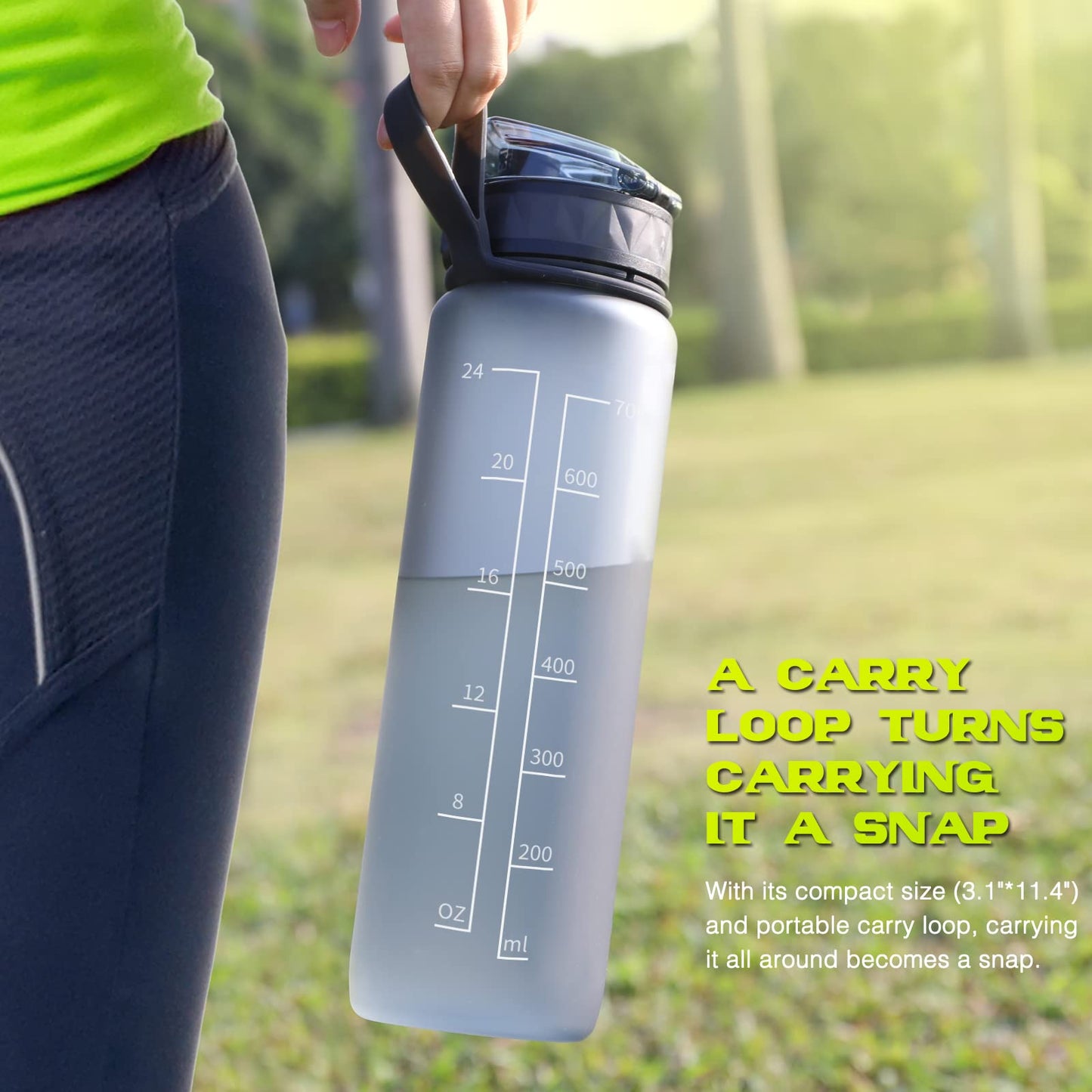 FULDENT Sports Water Bottle 1L Leakproof Design Water Bottle, BPA Free Tritan Plastic Drinking Bottle for Teenager, Adult, Sports, Hiking, Gym, Fitness, Outdoor, Cycling, School & Office