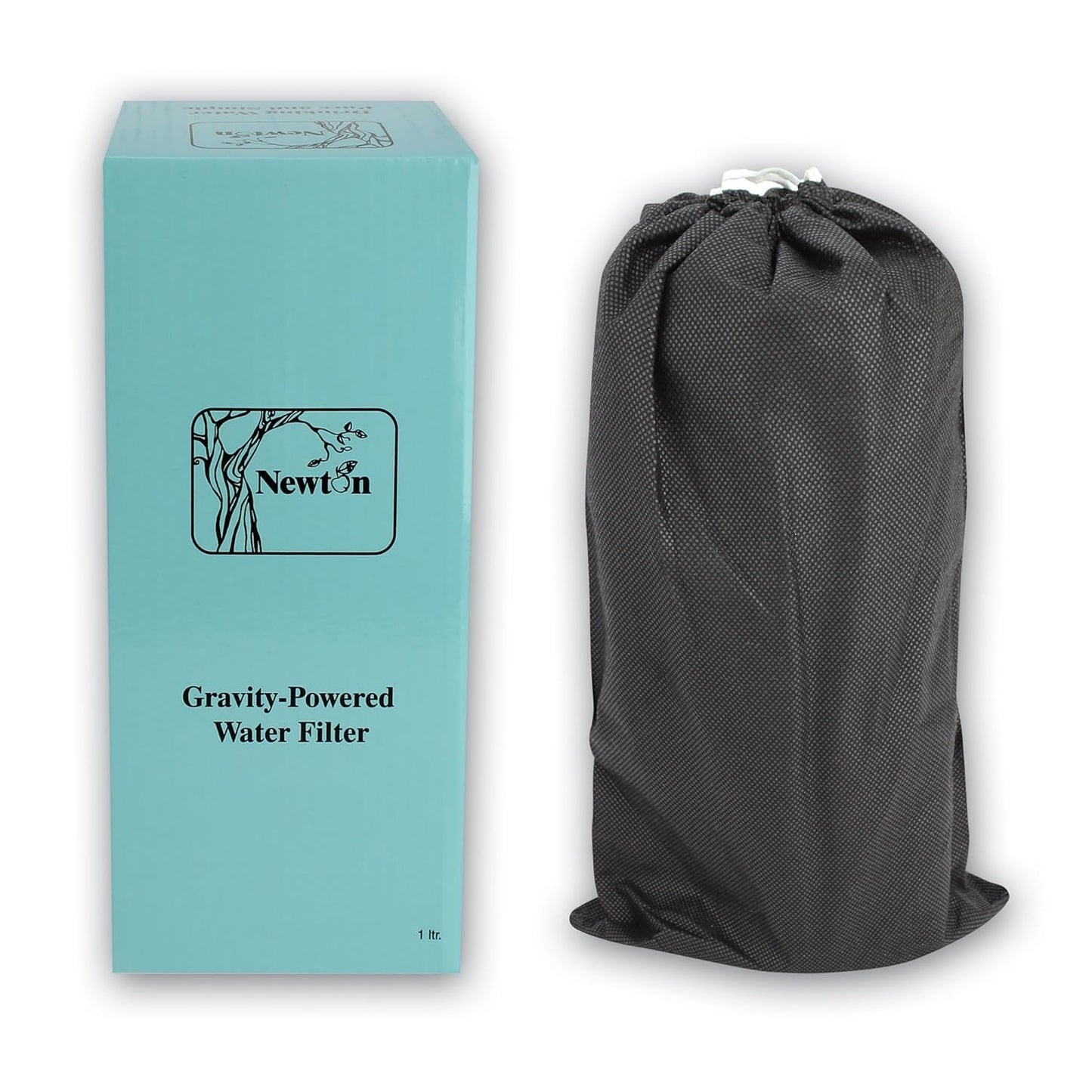 NEWTON Premium Gravity Water Filter System with Heavy Metal and Fluoride Removal | Reduces Limescale | 12L Capacity System with 2x Filter Candles, Stainless Steel Stand & Sight Glass Tap