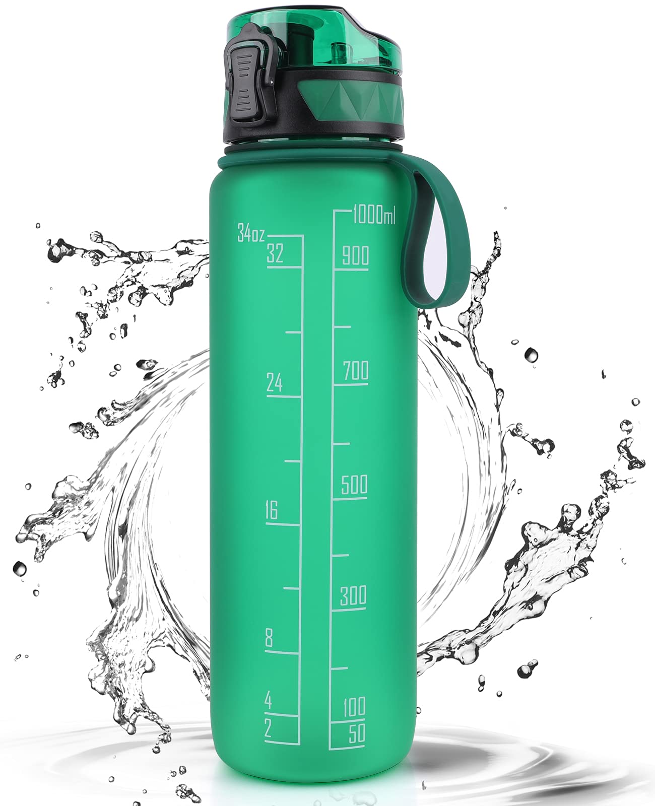 FULDENT Sports Water Bottle 1L Leakproof Design Water Bottle, BPA Free Tritan Plastic Drinking Bottle for Teenager, Adult, Sports, Hiking, Gym, Fitness, Outdoor, Cycling, School & Office
