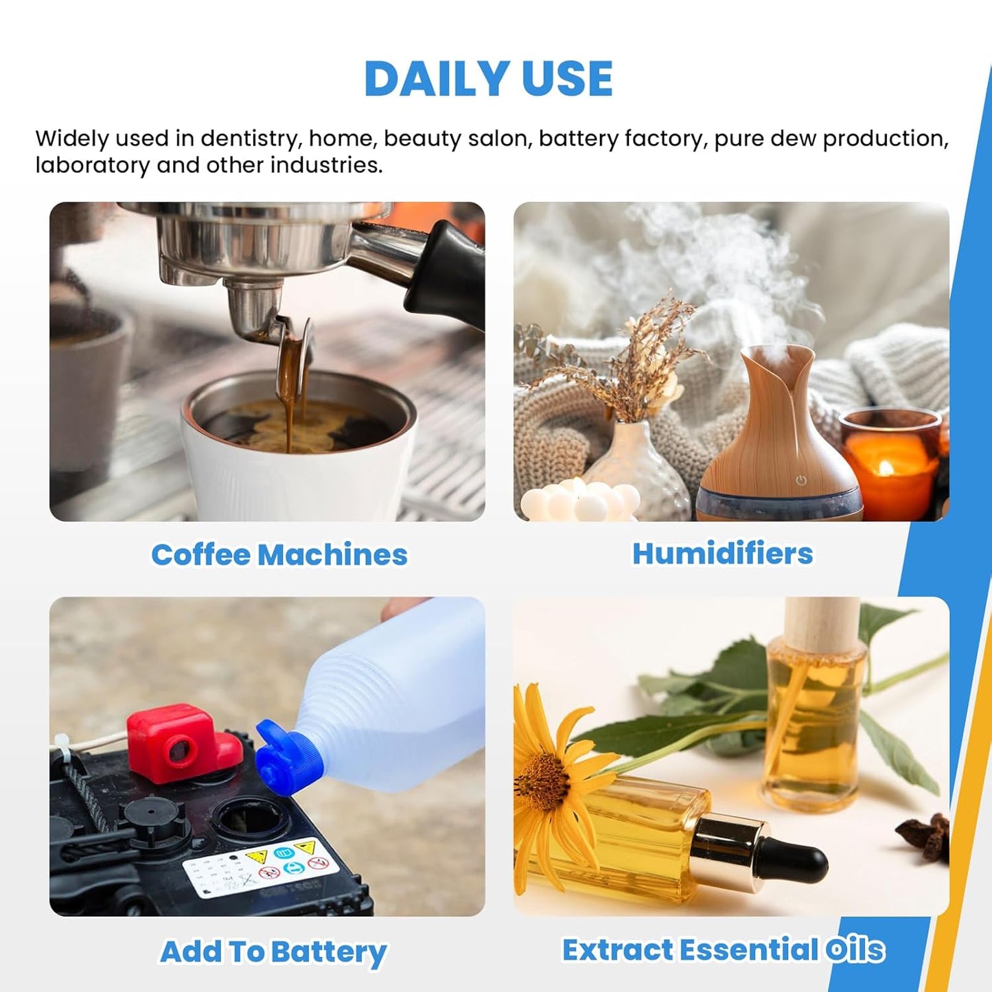 Hanchen Water Distiller 304 Stainless Steel 750W Distilled Water Machine Double Button Design 4L/1gal Water Purifier for Home Use with Distiller Cleaner and Carbon Filter