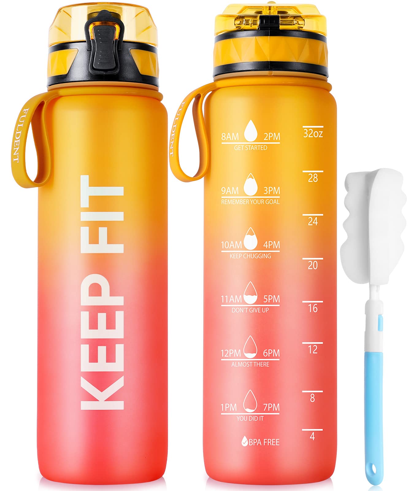 FULDENT Sports Water Bottle 1L Leakproof Design Water Bottle, BPA Free Tritan Plastic Drinking Bottle for Teenager, Adult, Sports, Hiking, Gym, Fitness, Outdoor, Cycling, School & Office