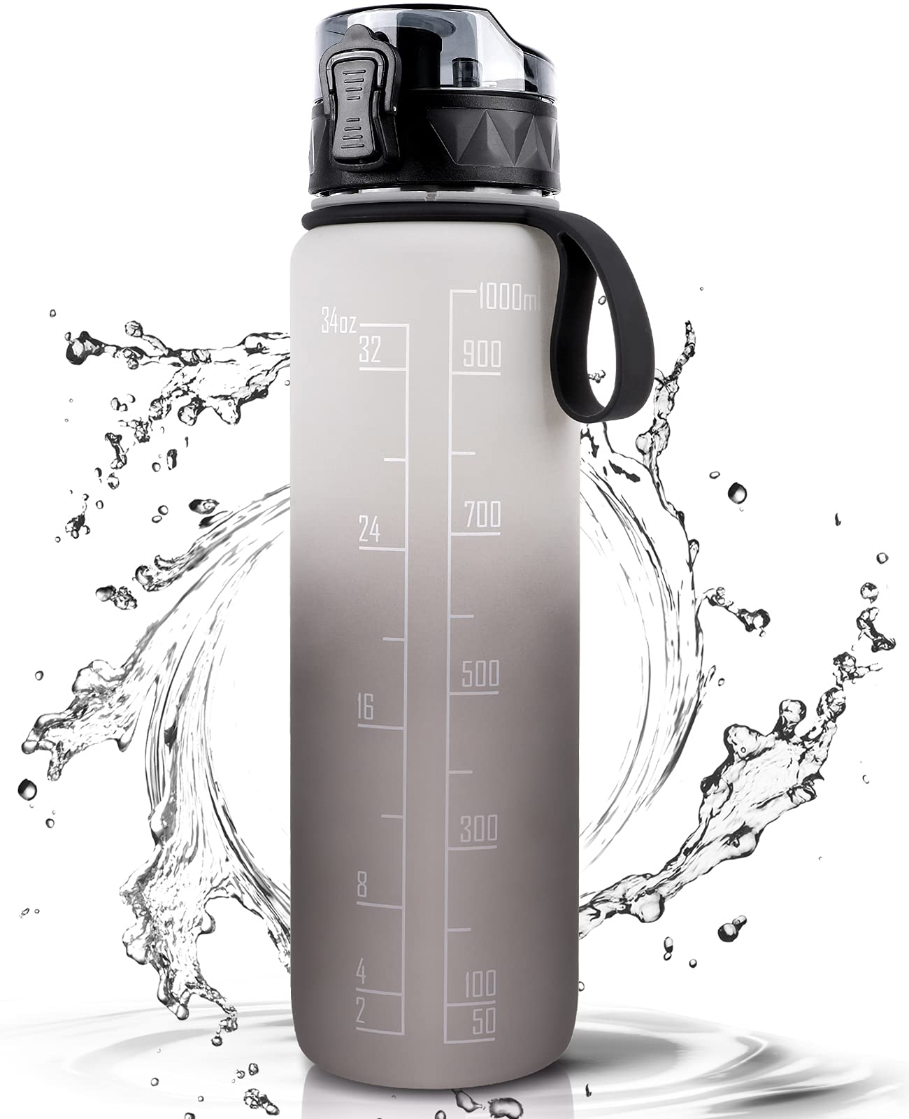 FULDENT Sports Water Bottle 1L Leakproof Design Water Bottle, BPA Free Tritan Plastic Drinking Bottle for Teenager, Adult, Sports, Hiking, Gym, Fitness, Outdoor, Cycling, School & Office