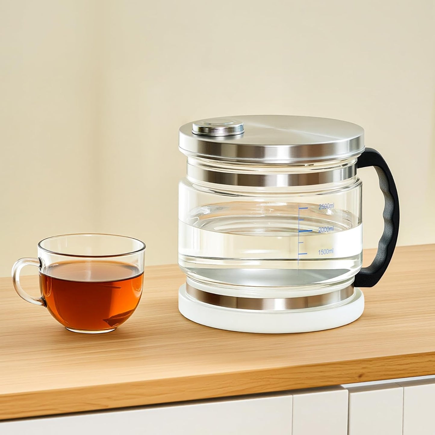 CO-Z 4L Water Distiller, 1.1 Gallon Countertop Distilled Water Machine with Glass Pot, 750W Distilled Water Maker for Pure Water, 304 Stainless Steel Water Distiller Machine for Home Office Travel