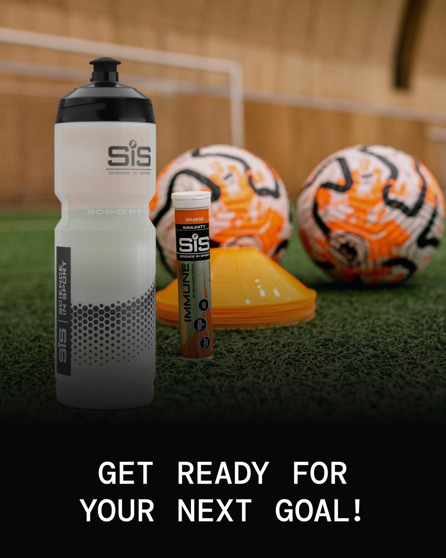 Science in Sport SIS Clear Sports Water Bottle, Plastic Water Bottle, Black Logo, Transparent Colour, 800 ml