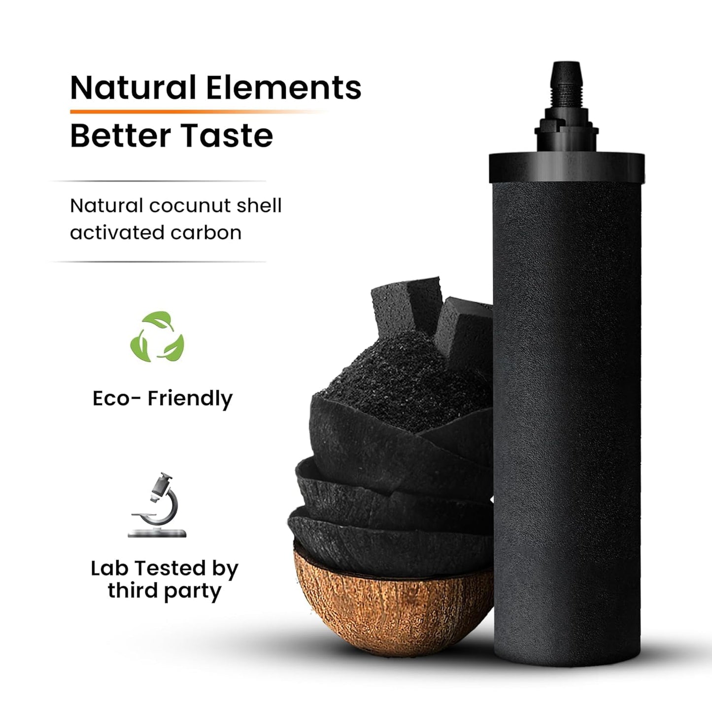 PHOENIX GRAVITY 6-Litre NSF Certified AISI 304 Stainless Steel Countertop Water Filter System with 2 Smart (Black) Carbon Filter Elements & Free Stainless Steel Water Tap (6 L)