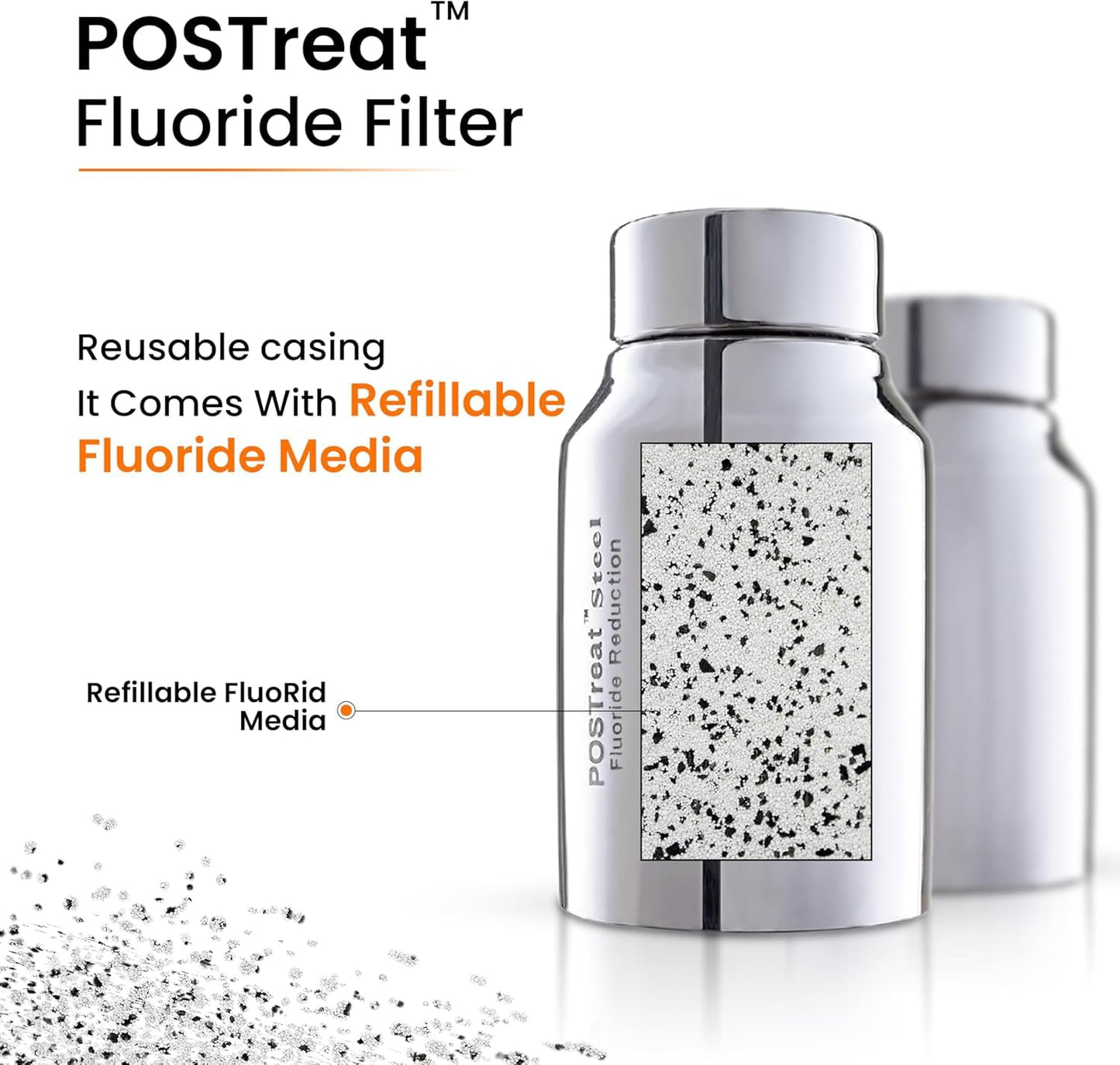 PHOENIX GRAVITY 6-Litre NSF Certified AISI 304 Stainless Steel Countertop Water Filter System with 2 Smart (Black) Carbon Filter Elements & Free Stainless Steel Water Tap (6 L)