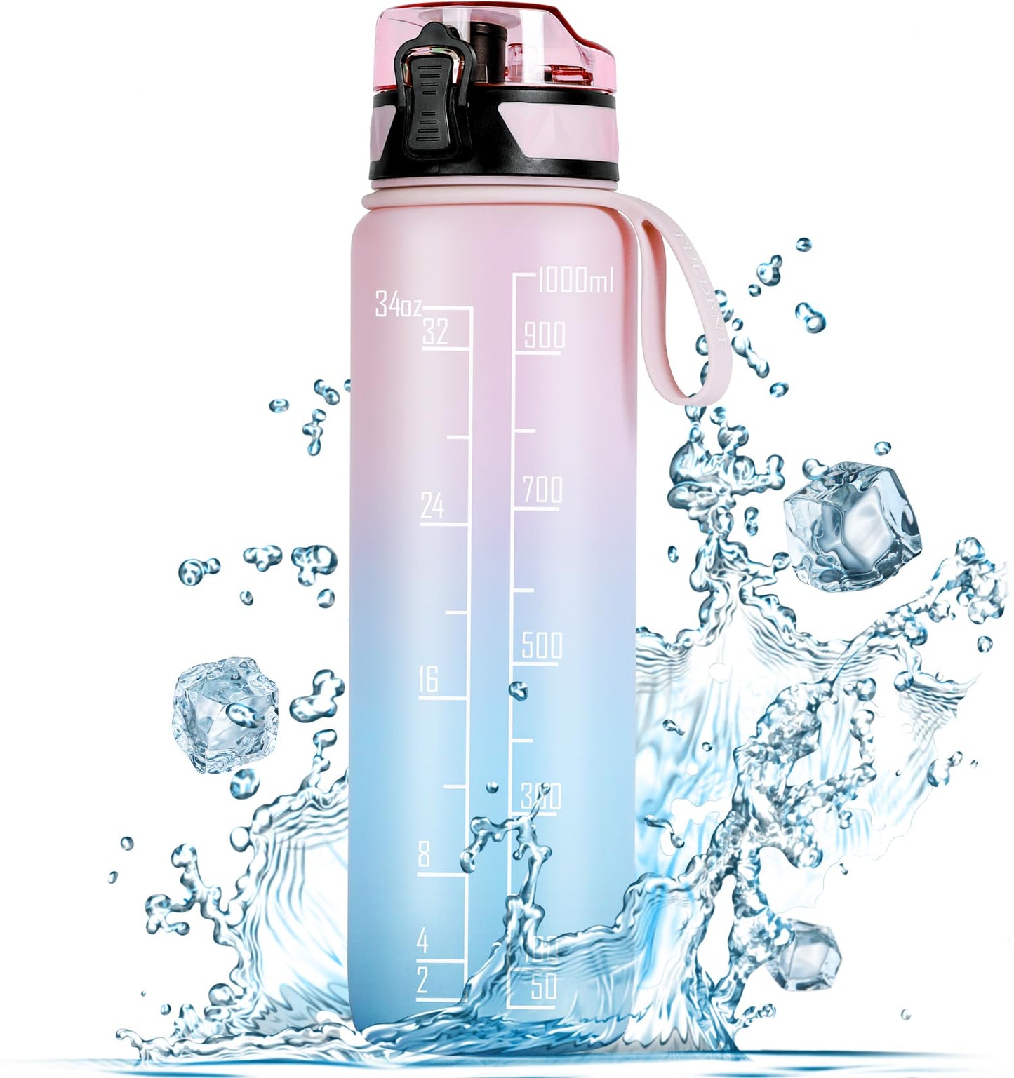 FULDENT Sports Water Bottle 1L Leakproof Design Water Bottle, BPA Free Tritan Plastic Drinking Bottle for Teenager, Adult, Sports, Hiking, Gym, Fitness, Outdoor, Cycling, School & Office