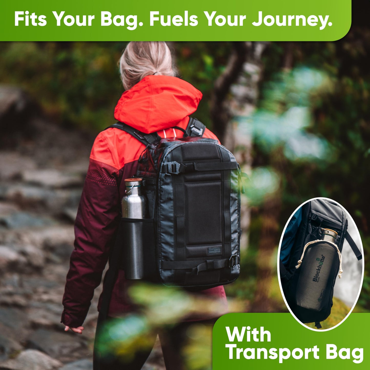 Blockhütte Stainless Steel Water Bottle I 750ml I Insulated Metal Flask, BPA Free, Leakproof, Dishwasher Safe, Ideal for Gym, Travel, Cold Drinks, Reusable, with Natural Cleaning Brush