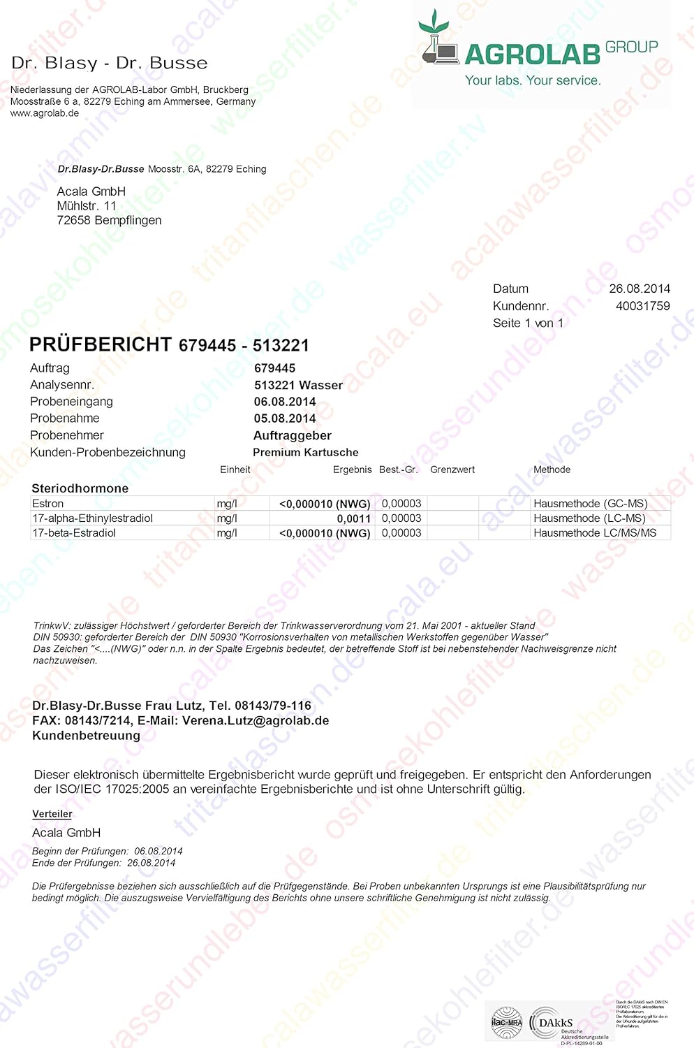 AcalaQuell MINI Water Filter System | Anthracite | with Tank | Blue. BPA FREE plastic Reservoir with a capacity of 5 litres. Best Natural Gravity Filtration Technology.