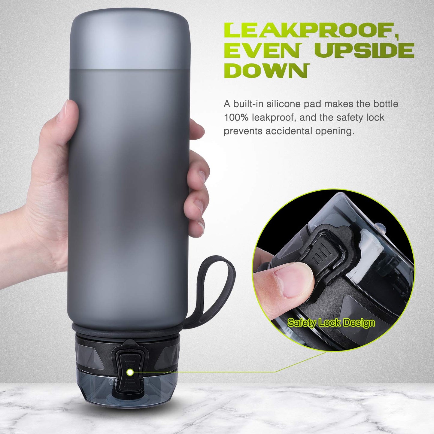 FULDENT Sports Water Bottle 1L Leakproof Design Water Bottle, BPA Free Tritan Plastic Drinking Bottle for Teenager, Adult, Sports, Hiking, Gym, Fitness, Outdoor, Cycling, School & Office